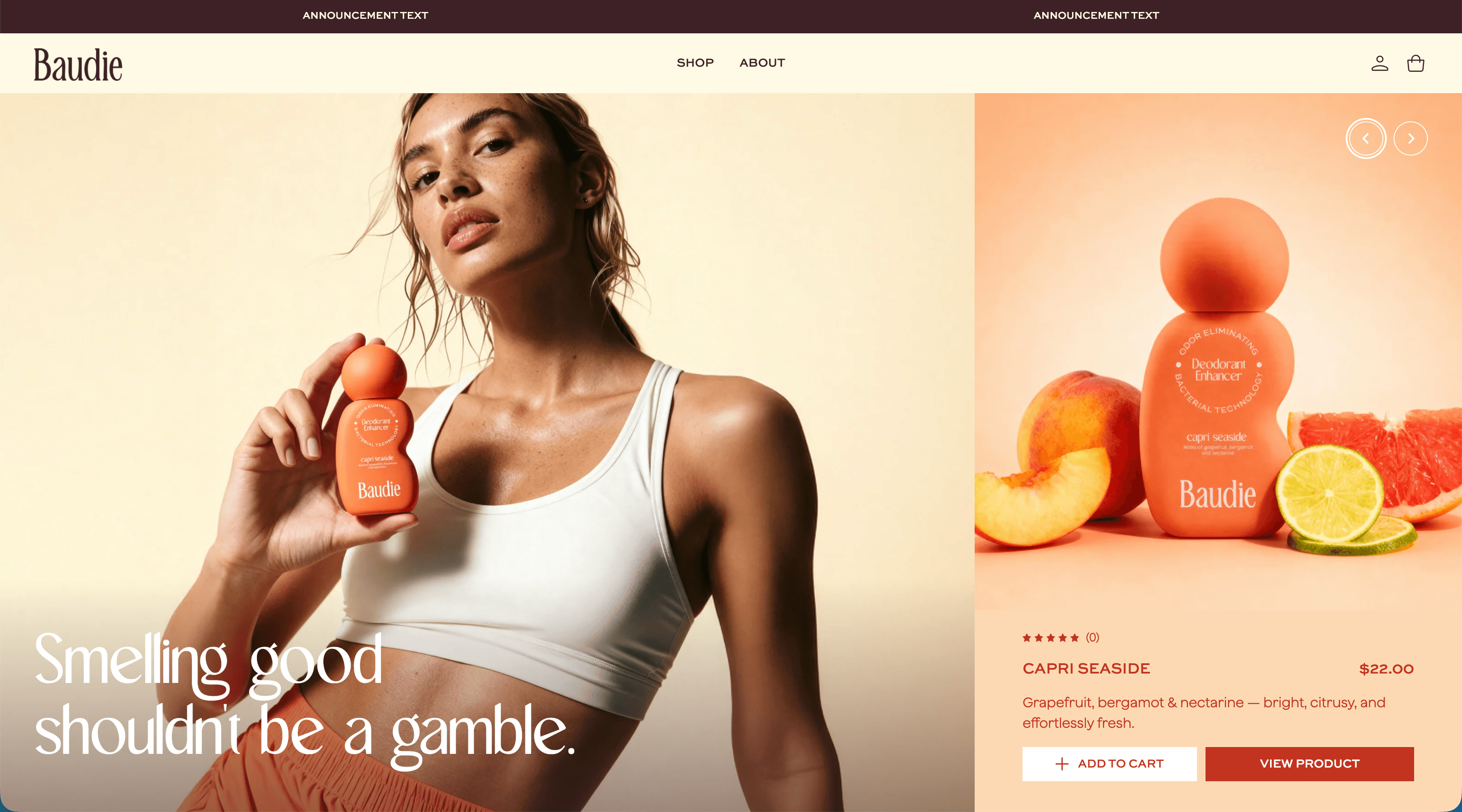 Captura de pantalla del sitio Baudie