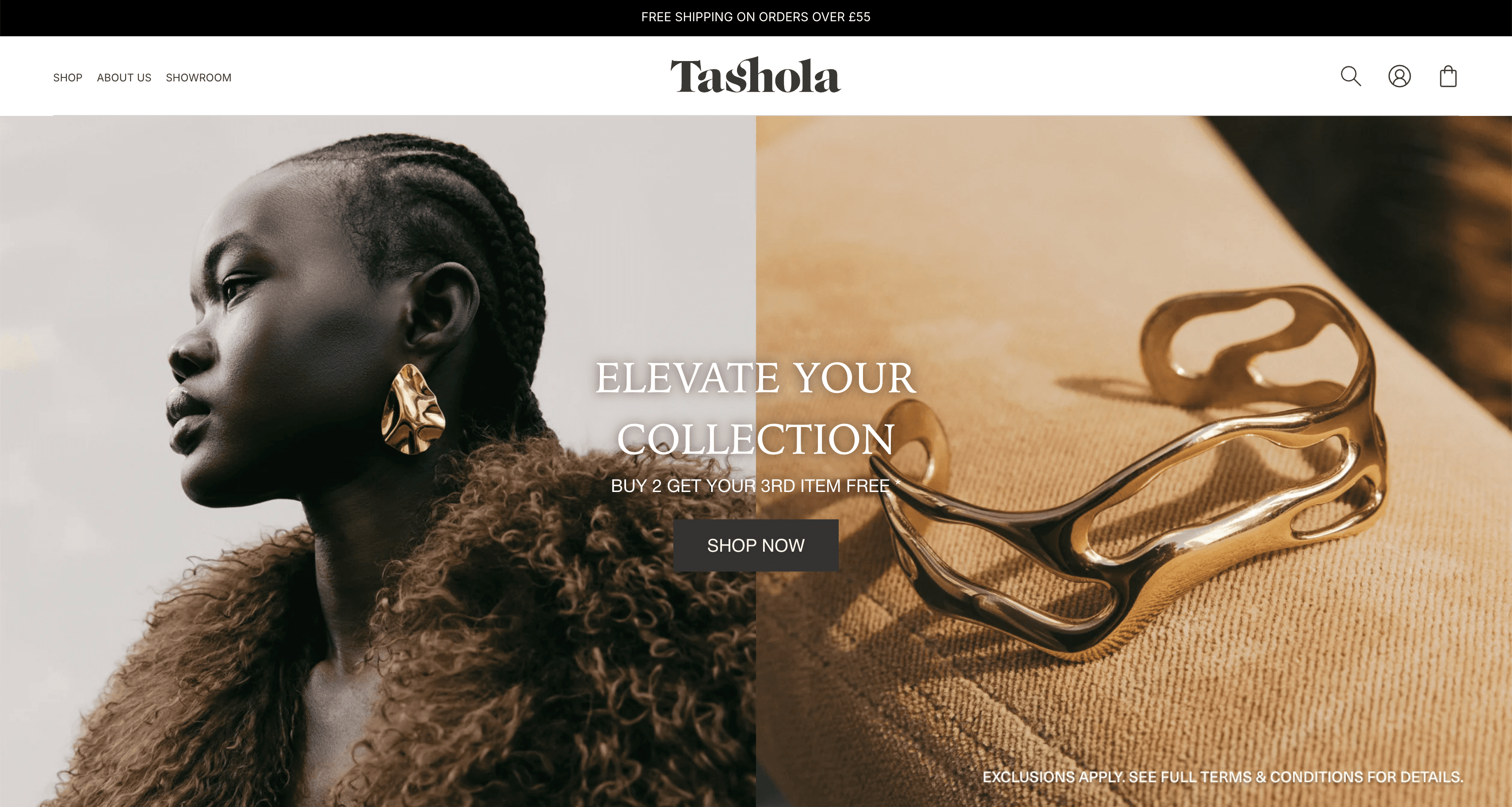 Captura de pantalla del sitio Tashola